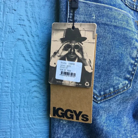 NEW One Teaspoon Women Size 27 Distressed Pin Up Iggy Ankle Zip Jeans - Picture 6 of 9